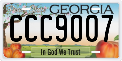 GA license plate CCC9007