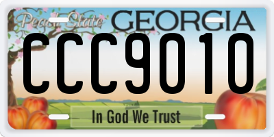 GA license plate CCC9010