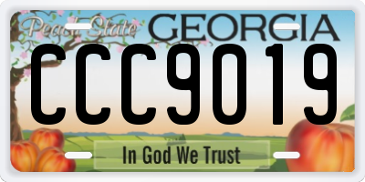 GA license plate CCC9019