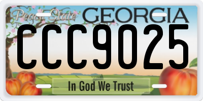 GA license plate CCC9025
