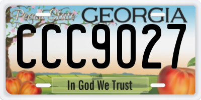 GA license plate CCC9027