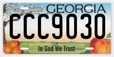 GA license plate CCC9030