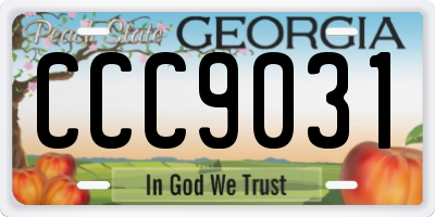 GA license plate CCC9031