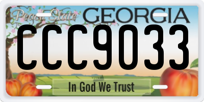 GA license plate CCC9033
