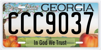 GA license plate CCC9037