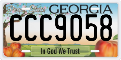 GA license plate CCC9058
