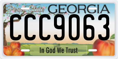 GA license plate CCC9063