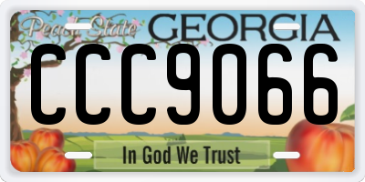 GA license plate CCC9066