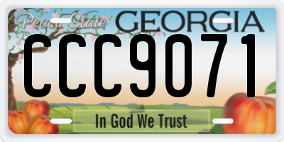 GA license plate CCC9071