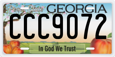 GA license plate CCC9072