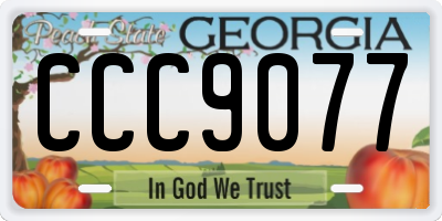 GA license plate CCC9077