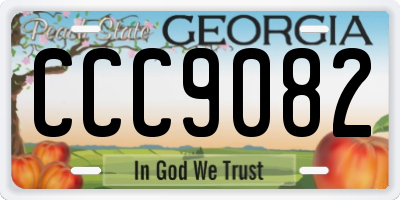 GA license plate CCC9082