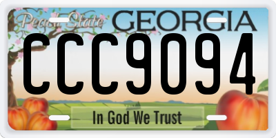 GA license plate CCC9094