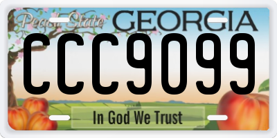 GA license plate CCC9099