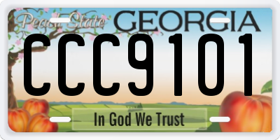 GA license plate CCC9101