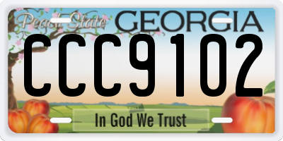 GA license plate CCC9102