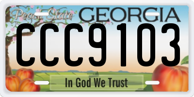 GA license plate CCC9103