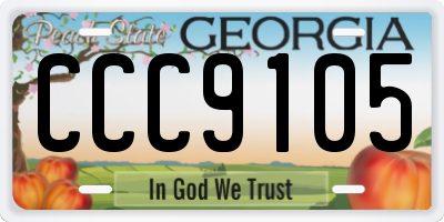 GA license plate CCC9105