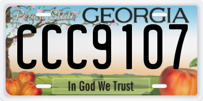 GA license plate CCC9107