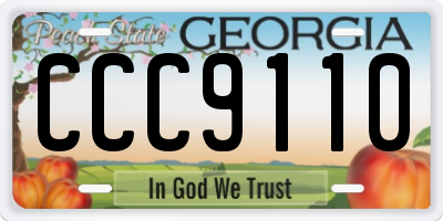 GA license plate CCC9110