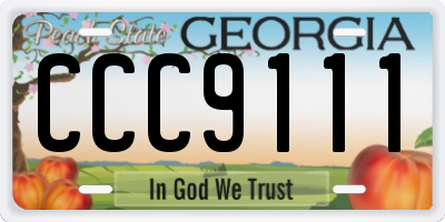GA license plate CCC9111