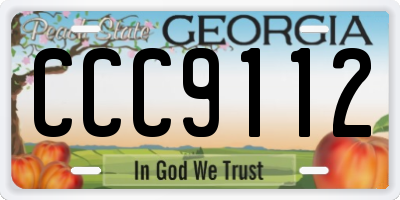 GA license plate CCC9112