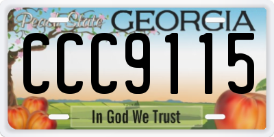 GA license plate CCC9115