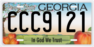 GA license plate CCC9121