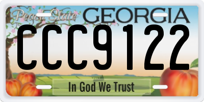 GA license plate CCC9122