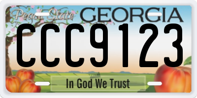 GA license plate CCC9123