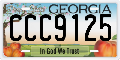 GA license plate CCC9125