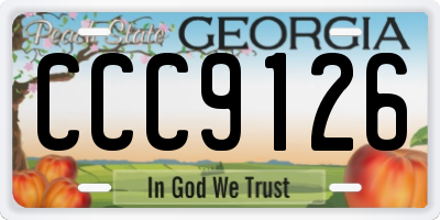GA license plate CCC9126