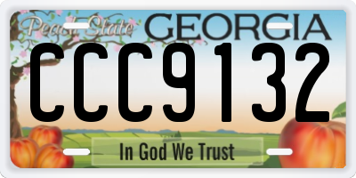 GA license plate CCC9132