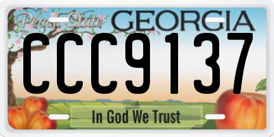 GA license plate CCC9137