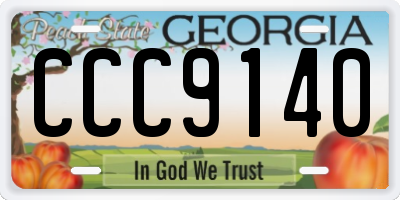 GA license plate CCC9140