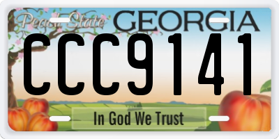 GA license plate CCC9141
