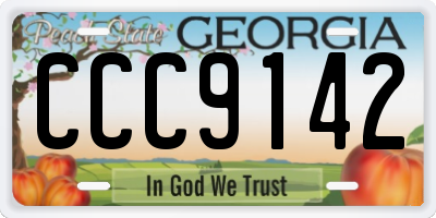 GA license plate CCC9142