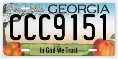 GA license plate CCC9151