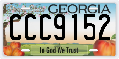 GA license plate CCC9152