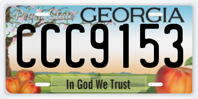 GA license plate CCC9153