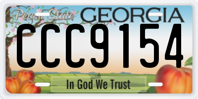 GA license plate CCC9154