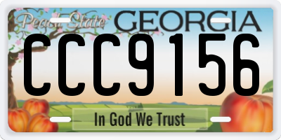 GA license plate CCC9156
