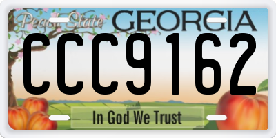 GA license plate CCC9162