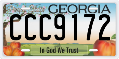 GA license plate CCC9172
