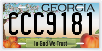 GA license plate CCC9181