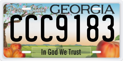GA license plate CCC9183