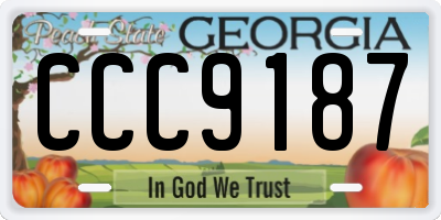 GA license plate CCC9187
