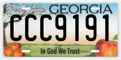 GA license plate CCC9191
