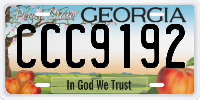 GA license plate CCC9192