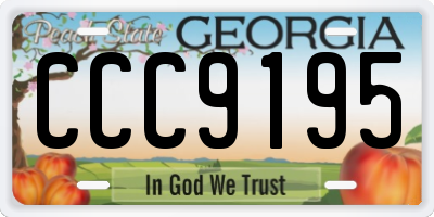 GA license plate CCC9195